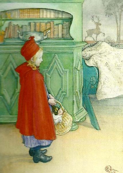 Carl Larsson rodkappan l oil painting image